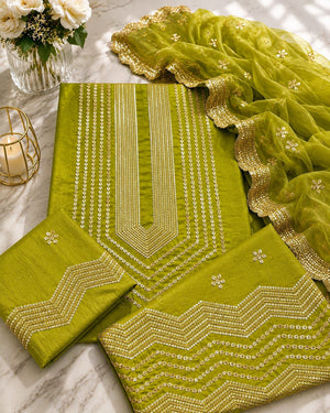 🎉 Luxury Winter Cotton 3-Piece Suit | Cross Stitch Embroidery